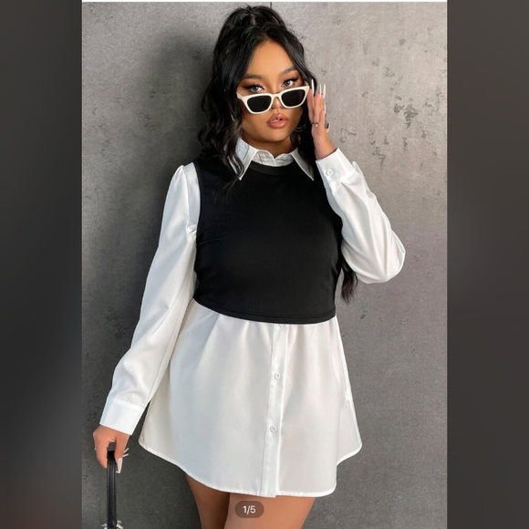 Plus Shirt Dress w Crop Top Tank Size 2xl (16) Brand New - Picture 3 of 4